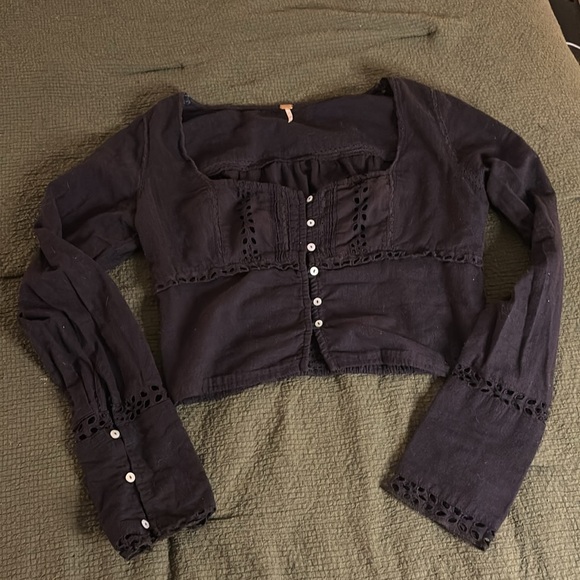 Free People Black Joi Blouse - Picture 3 of 5